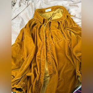 In Bloom Velvet Shirt in Golden Yellow